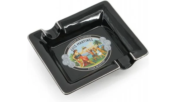 Luis Martinez Cigar Ashtray Silver Selection Black