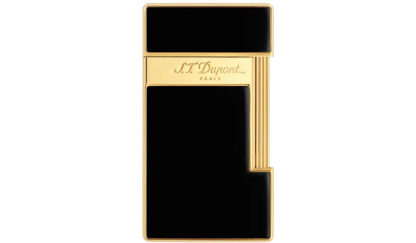 S.T. Dupont Slimmy Lighter Black Lacquer Gold, 028002