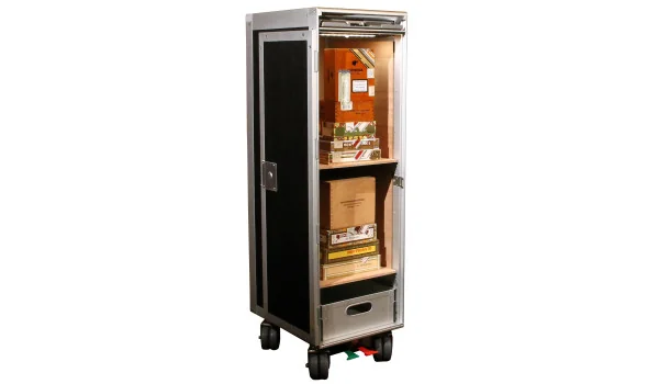 adorini Cigar Cabinet Trolley, musta