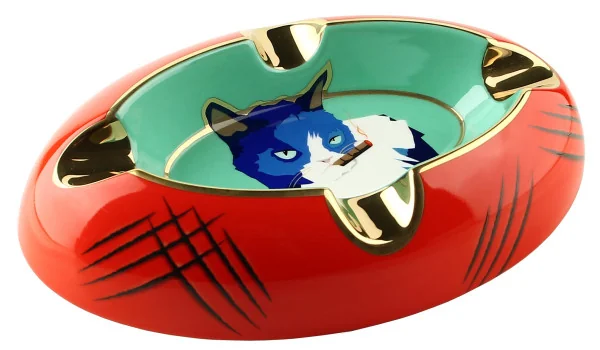 Siglo Ashtray Cat sininen/punainen